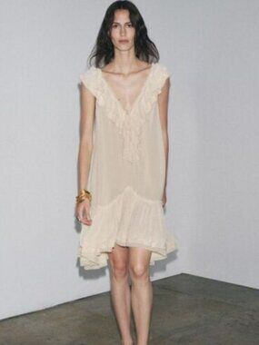 NWT ZARA RUFFLED LACE DRESS ZW COLLECTION S, M, XS